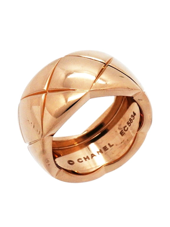 Pre-Owned Chanel Coco Crush Ring, Beige Gold, 18KPG Pink Size 52, Women's
