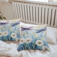 thumbnail image 7 of Waterproof Throw Pillow Covers Set of 2, 20x20 Inch Spring Summer Floral Decorative Pillowcases Outdoor Pillow Slip Cushion Covers Set for Couch Tent Watercolor Summer Dragonfly, 7 of 7