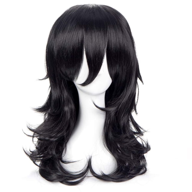 Cosplay Shouta Aizawa Peluca Anime Peluca negra larga para fiesta de disfraces de Halloween brillar Electrónica