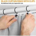thumbnail image 3 of Curtain Rings with Clips, 40 Pack Hanger Clips for Hanging Drapery Drapes, Ring 1.26" Interior Diameter, Fits up to 1" Rod, Black, 3 of 9