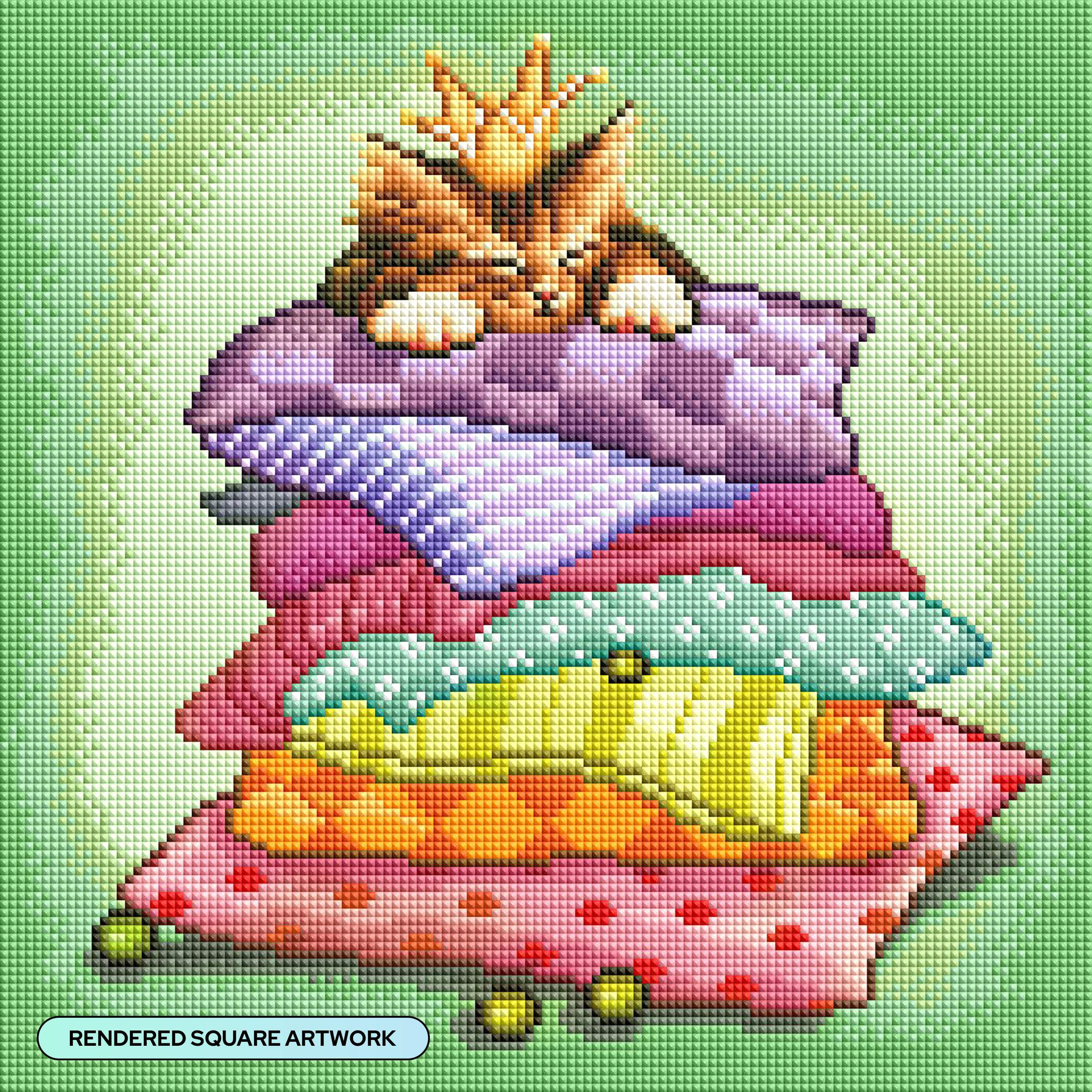 DIAMOND ART CLUB Princess  The Pea Kitty Diamond Painting Kit