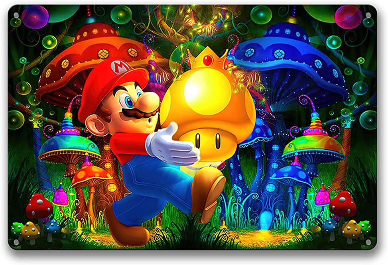 Retro Bathroom Metal Sign Wall Decor,Baby Yoda Flush You Must Metal Tin