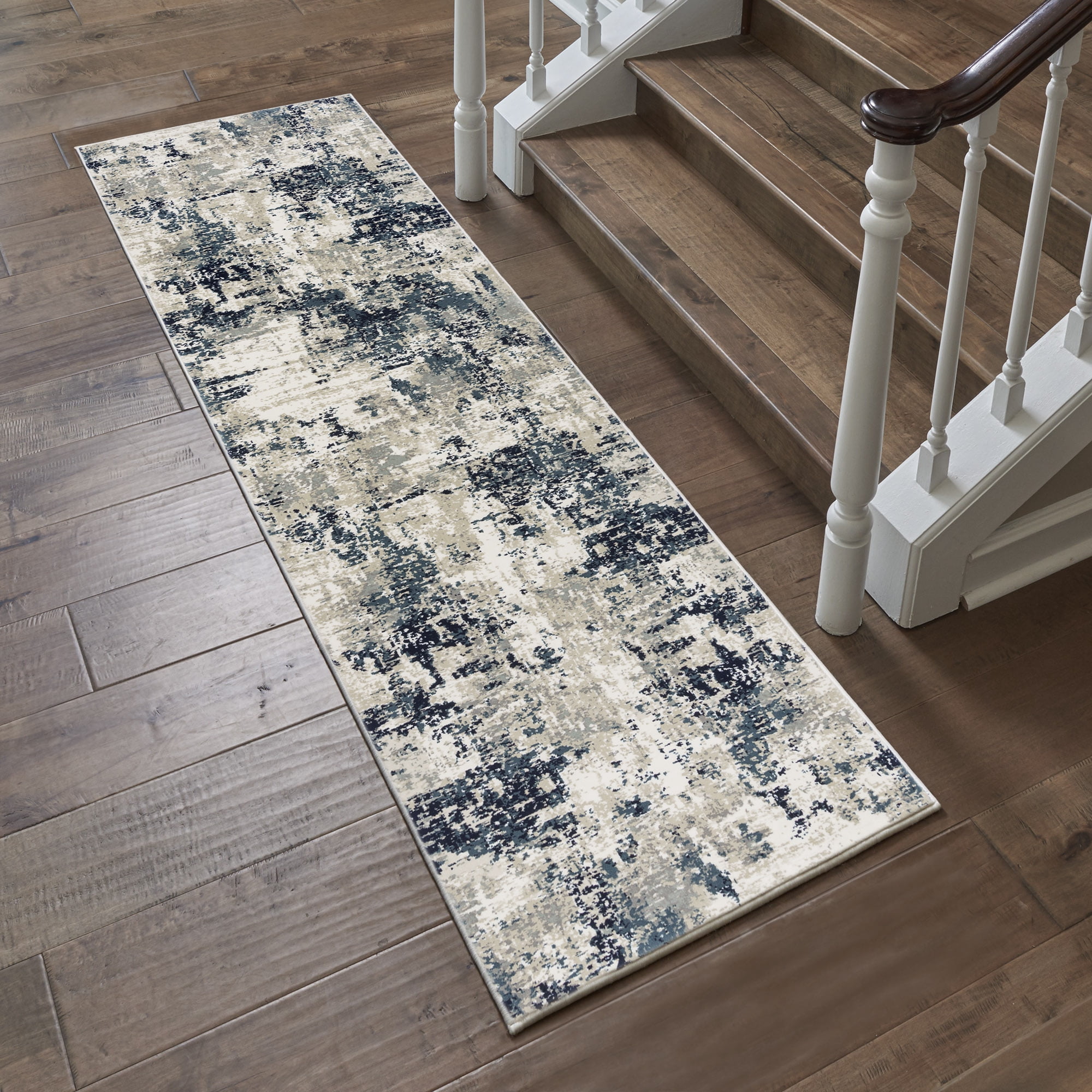 Gertmenian Majestic Omari Modern Abstract Blue Indoor Area Rug, 9x13