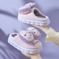 thumbnail image 5 of Zapatillas de algodón con lazo para mujer, pantuflas peludas lindas de Eva para el hogar, antideslizantes y cálidas, para otoño e invierno, 5 of 5