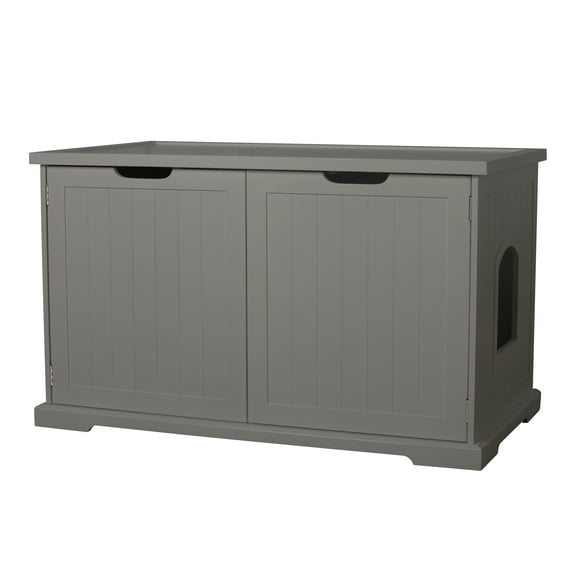 Merry PTH1031722510 Pet Cat Washroom Bench with Removable Partition Wall, Gray