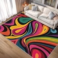 thumbnail image 2 of Rainbow Colorful Area Rugs, Bright Multicolor Carpet, Washable Non Slip Low Pile Soft Rug for Bedroom Living Room Decor Mat 3ftx5ft, 2 of 8