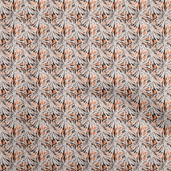 oneOone Georgette Viscose Peach Fabric Abstract Floral Diy Clothing Quilting Fabric Print Fabric By Yard 42 Inch Wide
