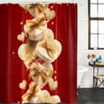 thumbnail image 2 of Red Valentine's Day Shower Curtain, Waterproof Shower Curtains for Bathroom, Golden Valentines Gifts Love Hearts Washable Fabric Bathtub Curtain Set Bath Decor with 12 Hooks Standard 72"x72", 2 of 8