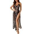 thumbnail image 2 of Sexyfree Lingerie for Women Side Split Chemise Sexy Nightdress Deep V Neck Nightwear Long Nightgown, 2 of 5