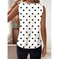 thumbnail image 6 of Women'S Casual Polka Dots Tank Tops V Neck Sleeveless Tunic Shirts White XXL, 6 of 9