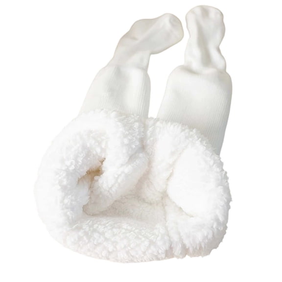 MUXiin Baby Girls Tights Winter Lined Leggings Girls Knit Thick Warm Full Length Tights Basic Solid Color Comfy Outfits,White,4-6 Years