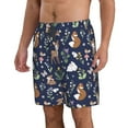 thumbnail image 2 of Balery Animals And Wildflowers Traje de Baño Estilo Hawaiano para Hombre, Shorts de Secado Rápido con Bolsillos-Medium, 2 of 6