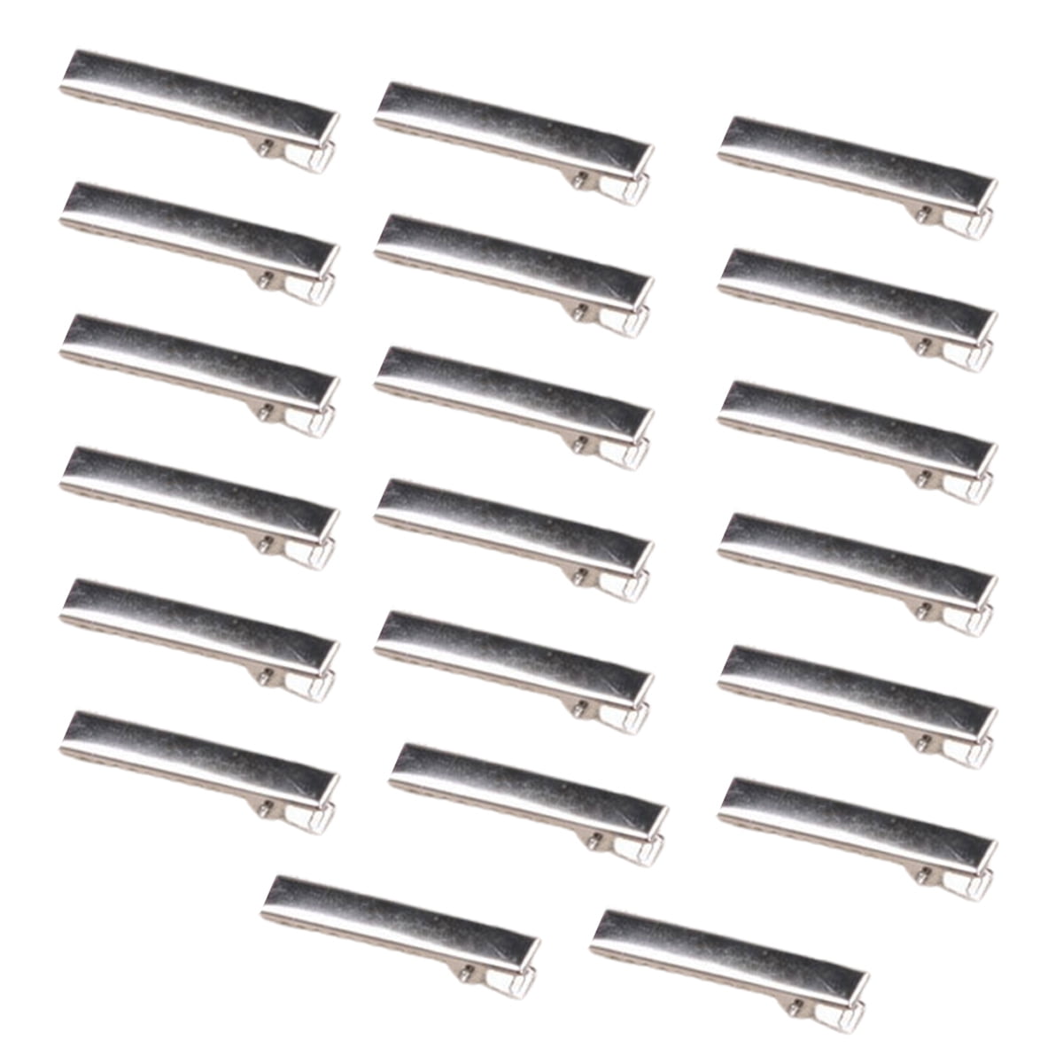 Meidiya 100Pcs Alligator Hair Clips,Hair Bow Clips Flat Metal Single Prong Silver Bulk Alligator