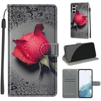 SaniMore Wallet Case for Samsung Galaxy S23 2023, PU Leather Color Painting Kickstand Wrist Strip Magnetic Clasp Cash Pocket Card Holders Shockproof Full Protective Case For Galaxy S23,