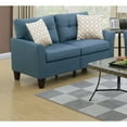 thumbnail image 3 of Dawn Whisper Living Room Furniture 2pc Sofa Set Sofa and Loveseat, Blue, 3 of 8