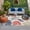 Beige, Coral Red, Navy Blue, variant on Blue Grey Coastal Outdoor Rug for Patio/Deck/Porch, Non-Slip Large Area Rug 4 x 6 Ft, Nautical Shell Starfish Coral Summer Beach Rustic Indoor Outdoor Rugs Washable Area Rugs, Camping Rug Carpet