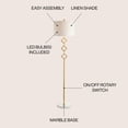 thumbnail image 4 of JONATHAN Y Diamante 61.5" Modern Gilt Metal with Marble Based LED Floor Lamp, Gold/White, JYL1083A, 4 of 8
