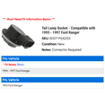 thumbnail image 2 of Tail Lamp Socket - Compatible with 1993 - 1997 Ford Ranger 1994 1995 1996, 2 of 2
