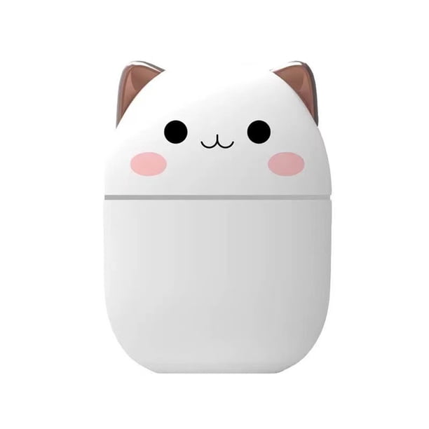 Humidificador de aire de 250 ml Difusor de aroma lindo con niebla fría de luz nocturna (blanco) Tmvgtek Libre de BPA