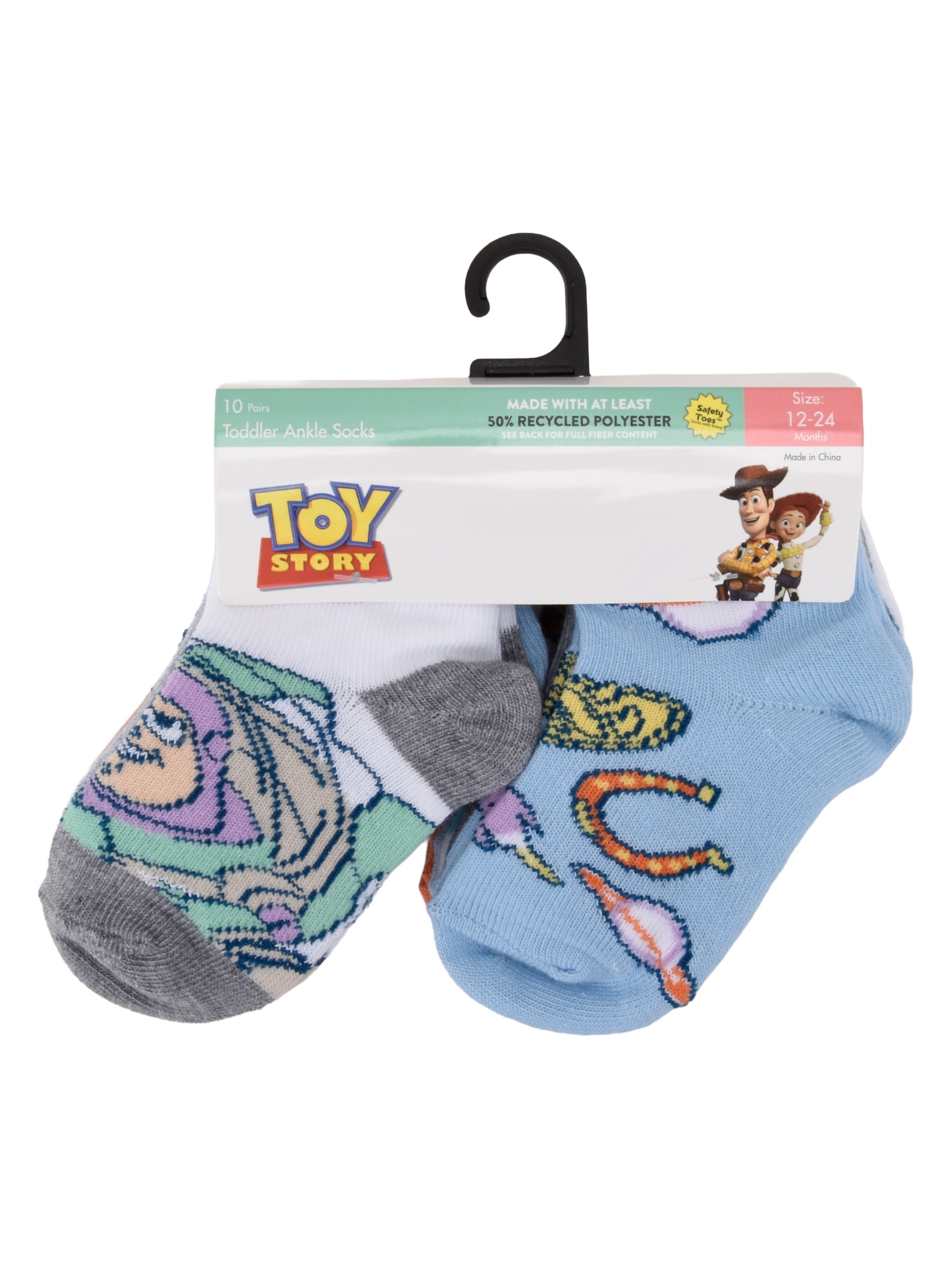 Toy Story Infant Toddler 10-Pack Ankle Socks, Sizes 12M-5T
