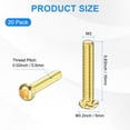 thumbnail image 3 of Uxcell 20-Pack Tornillos de Máquina de Cabeza Plana M3x16mm de Latón, Tornillos de Cabeza Cruzada Totalmente Rosados para Muebles de Latón, 3 of 7
