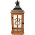 thumbnail image 5 of Northlight Natural Wood Candle Lanterns with Black Metal Tops - 26.5" - Set of 3, 5 of 9