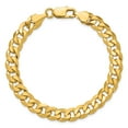 thumbnail image 5 of Primal Gold 14 Karat Yellow Gold 8.5mm Flat Beveled Curb Chain Bracelet, 5 of 11