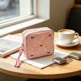 thumbnail image 5 of Holloyiver Quilted Bow Makeup Bag, Coquette Cosmetic Bag Makeup Pouch for Women Girls, Aesthetic Organizer Bags Travel Toiletry Bags For Sanitary Napkins And Daily Essentialss, 5 of 6