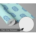 thumbnail image 6 of S4sassy Self-Stick Decorative Boho Wallpaper, Ethnic Diamond Print Wall Paper, Vinyl Waterproof Contact Paper, Blue, 25"x240" Removable Renter Friendly Wall Covering For Bedroom, Dining room, 6 of 9