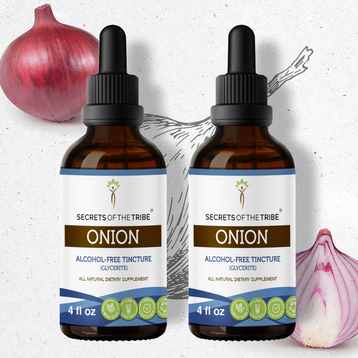 Onion Tincture AlcoholFREE Extract, Organic Onion (Allium Cepa) Dried