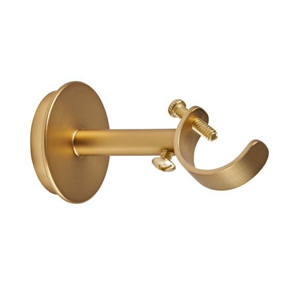 Better Homes & Gardens 1" Brass Adjustable Seamless Hidden Curtain Rod Bracket, Set of 2
