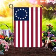 thumbnail image 2 of Bandera de jardín patriótica de una nación de bienvenida en pulgadas Día de la Independencia Día de los Caídos Veterano estadounidense Soldado Decoración de patio al aire libre, 2 of 5