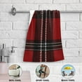 thumbnail image 6 of Red Black Tartan Plaids Fabric Texture Hand Towel Absorbent Bath Towels for Bathroom Sports Gym 28" x 14" Set of 2, 6 of 8