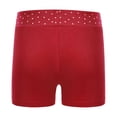 thumbnail image 2 of TiaoBug Girls Kids Gymnastic Shorts Ballet Dance Bottoms Shiny Rhinestones Tumbling Yoga Sports Shorts Burgundy 12, 2 of 5