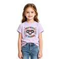 thumbnail image 3 of Girls Crew Neck Printed Short Sleeve T-shirt for Back to School,Comfortable Casual Kids Tops,Matches Pants and Skirts, 3 of 3