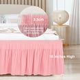 thumbnail image 5 of PiccoCasa Polyester Brushed Bed Skirt with Elastic Dust Ruffles 16" Drop, Full Pink, 5 of 8