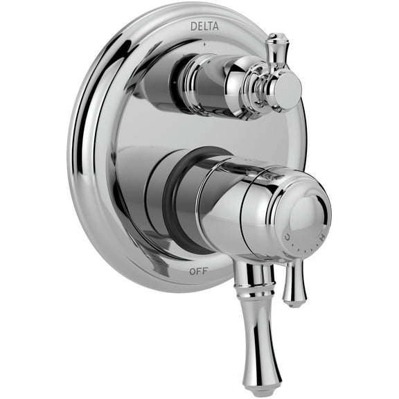 Delta Cassidy Traditional 2-Handle Monitorî 17 Series Valve Trim with 3-Setting Integrated Diverter in Chrome T27897