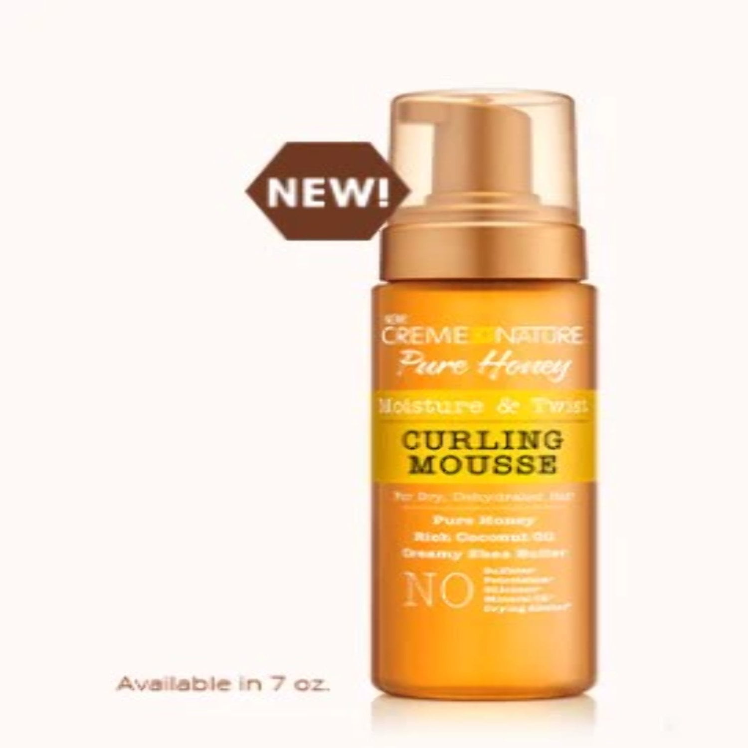 (3 pack) Creme of Nature Pure Honey Moisture & Twist Curling Mousse 7 oz. Moisturizing, Dry Hair, Unisex
