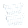 thumbnail image 4 of GROWTH TANK 2 Pieces Freezer Storage Basket Pantry Bin Storage Rack Large Refrigerator Basket Wire Storage Basket for Dormitory Shop Cafe 45cmx24.5cmx20cm, 4 of 9