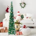 thumbnail image 2 of Árbol de Navidad con forma de rosa, plegable, 5 pies, con luces y lentejuelas, 2 of 6