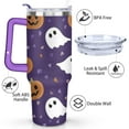 thumbnail image 3 of Halloween Ghost Tumbler Happy Halloween Pumpkin Travel Coffee Mugs with Straw,Thermal with Lids for Hot and Cold Drinks for Outdoor Sports Wedding 40 oz Boo Tumbler, 3 of 7