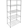 thumbnail image 6 of Simple 5-Tier Storage Shelf, Heavy Duty Metal Shelving with Removable Wheels and Adjustable Shelves, Steel Organizer for Living Room, Kitchen, Bedroom, 36"Lx14"Wx60"H, 6 of 7