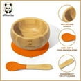 thumbnail image 2 of allBambu Bamboo Baby Bowl with Suction & Spoon - Orange, 2 of 6
