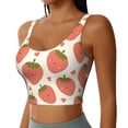 thumbnail image 2 of Fuzoiu Hand Drawn Strawberry Print Women's Sports Vest,U-Back Sports Tank,Gym Vests,Athletic Sleeveless Shirts,Exercise Undershirts,Yoga, Gym, and Dance Wear-, 2 of 8
