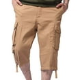 thumbnail image 2 of Pxiakgy cargo pants for men Men's Fashion Loose Large Cotton Shorts Men's Multi Pocket Casual Street Capris cargo pants men mens cargo shorts Khaki + 40, 2 of 8