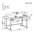 thumbnail image 3 of Bestier Writing Computer Desk Workstation with 2 Drawers, Rustic Brown, 3 of 7