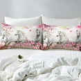 thumbnail image 2 of Erosebridal Horse Bed Sheet King Size 4Pcs, Cherry Blossoms Fitted Sheet Pink Flower Sheet Set Farm Animal Fitted Sheet+Galloping Farmhouse Flat Sheet+2 Pillow Cases Bedroom Decor, 2 of 4