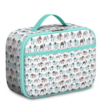 Elephant Print Lunch Bag Small Insulated Lunch Box for Women & Men Bohemian Thermal Lunch Tote with Leakproof Interior & Spacious Capacity for Work/Office/Picnic