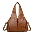 thumbnail image 1 of Pu Leahter Bag Bag Pouch Minimalista Bolsa de Crossbody de moda para College Street Marrón, 1 of 8