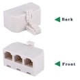 thumbnail image 4 of 2+1Pack 2pcs Phone Jack Splitter RJ11 6P4C Male to Females and 1pc Phone Line Coupler for Landline and Fax -Beige (3 Way), 4 of 9